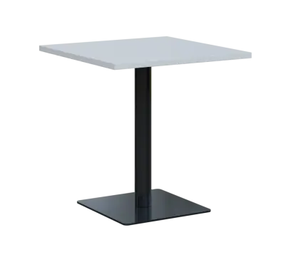 SQT 450 - 2 stůl hranlatý, deska 700x700 mm, síla 25 mm, trubková noha černá, bílá